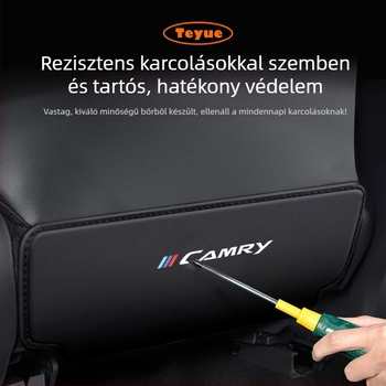 Toyota Camry hátsó üléspárna védő – bőrből készült védő párna habos töltéssel, nyomtatott logóval, négy évszakos általános típus, Tetyue márka