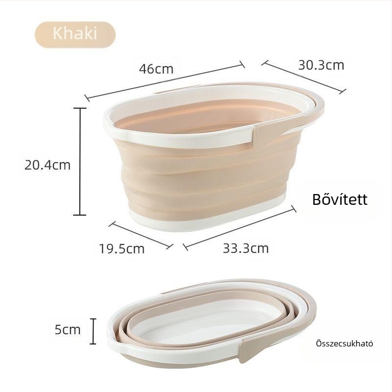 Összecsukható téglalap alakú mop vödör LJ – PP+TPR, 660 g, hordozható otthoni tisztításhoz