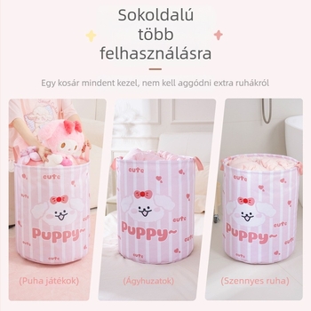 Kör alakú, textilből készült tárolókosár a nappaliba – rajzfilmszerű stílusú, játékok rendszerezője, 0,4 kg