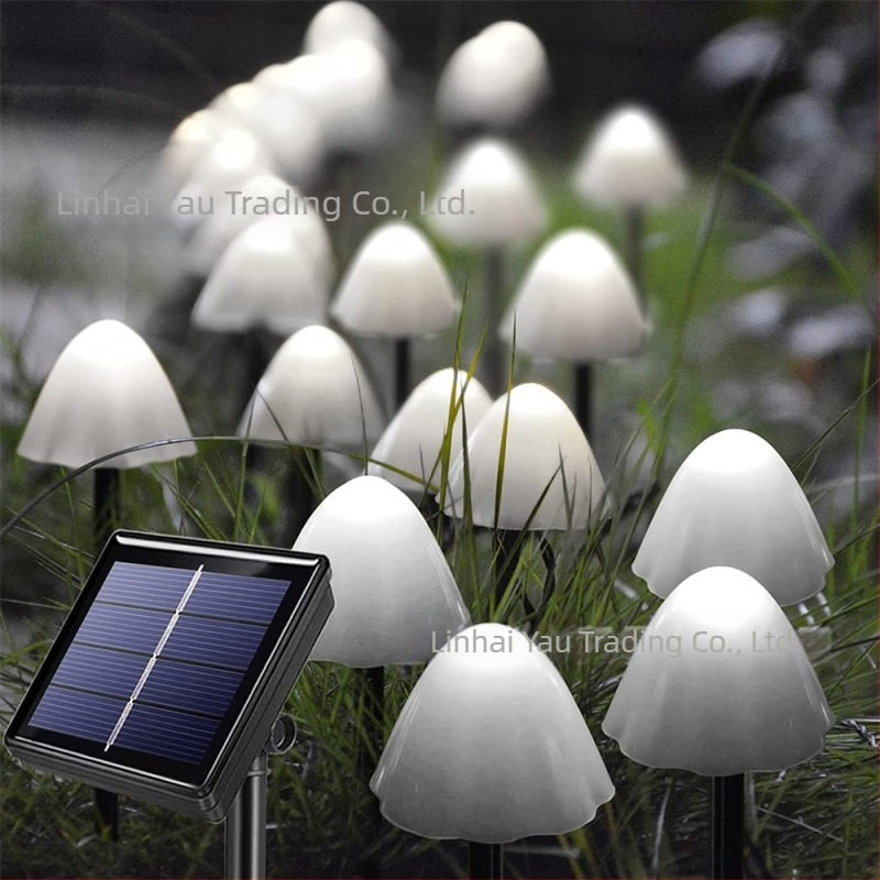 LED talajba ültethető gomba lámpa, vízálló napelemes kültéri világítás kerthez és villa dekorációhoz, villogó fényű fényfüzér