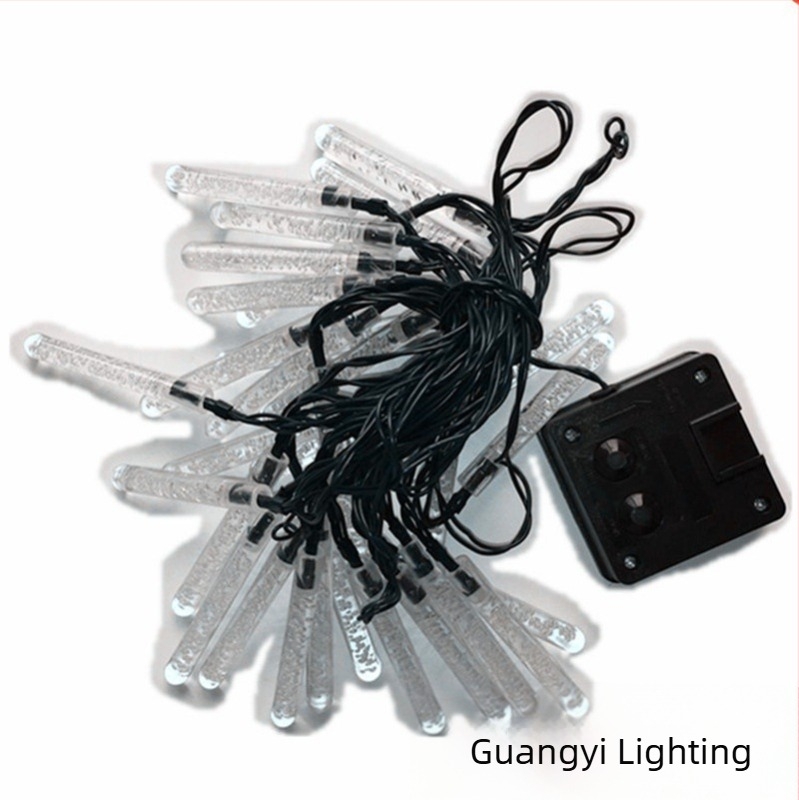 LED buborékos oszlopfények, modell GY-0070, 0.6W, IP65, akkumulátoros, gombos vezérlés, ünnepi díszítéshez ablakra és karácsonyfa