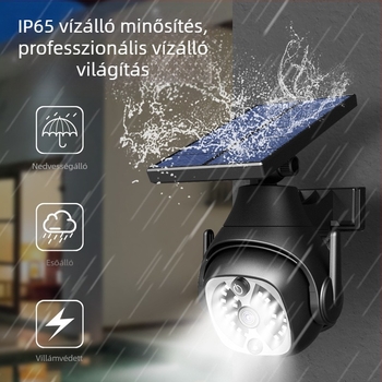 Napelemes kültéri LED lámpa mozgásérzékelővel, IP65, 6W, 5V, modell K23