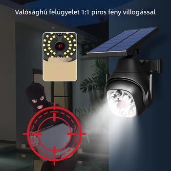 Napelemes kültéri LED lámpa mozgásérzékelővel, IP65, 6W, 5V, modell K23