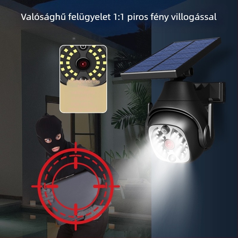 Napelemes kültéri LED lámpa mozgásérzékelővel, IP65, 6W, 5V, modell K23