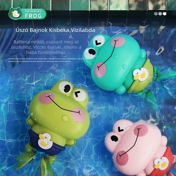 Tekerős vízijáték gyerekeknek: béka és teknős a fürdéshez, műanyag, 4–6 évesek