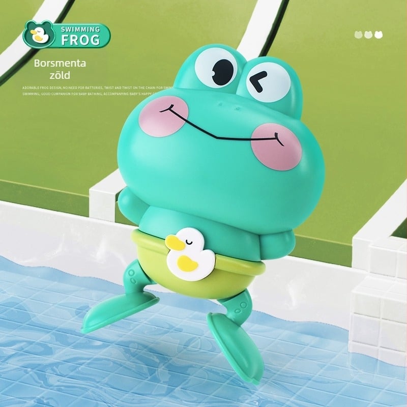 Tekerős vízijáték gyerekeknek: béka és teknős a fürdéshez, műanyag, 4–6 évesek