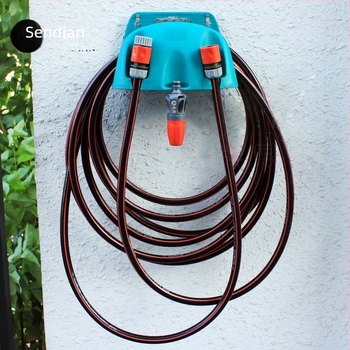 Vízcső tároló és vízpisztoly tartó autómosáshoz, falra szerelhető, fúrás nélkül, max. 30 m tekeredő cső, PP anyag, modell Sd-3100 (telepítő kiegészítők mellékelve)