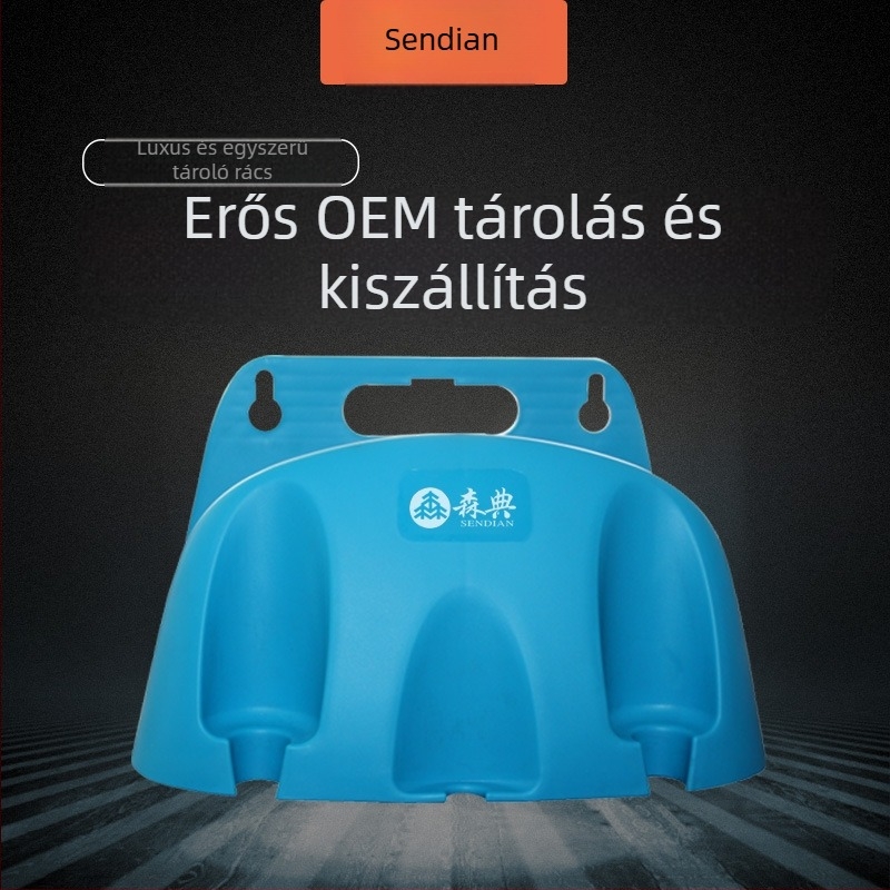 Vízcső tároló és vízpisztoly tartó autómosáshoz, falra szerelhető, fúrás nélkül, max. 30 m tekeredő cső, PP anyag, modell Sd-3100 (telepítő kiegészítők mellékelve)