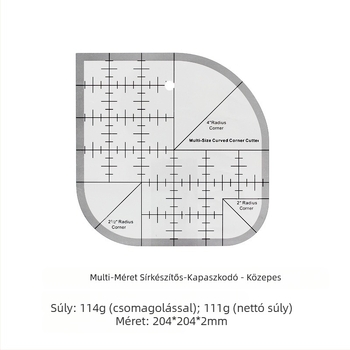 Qianfan Akril szögmérő, Csúszásmentes quilting sablon, Köríves élű sablon DIY varráshoz