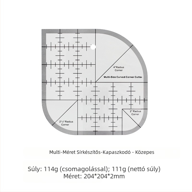 Qianfan Akril szögmérő, Csúszásmentes quilting sablon, Köríves élű sablon DIY varráshoz