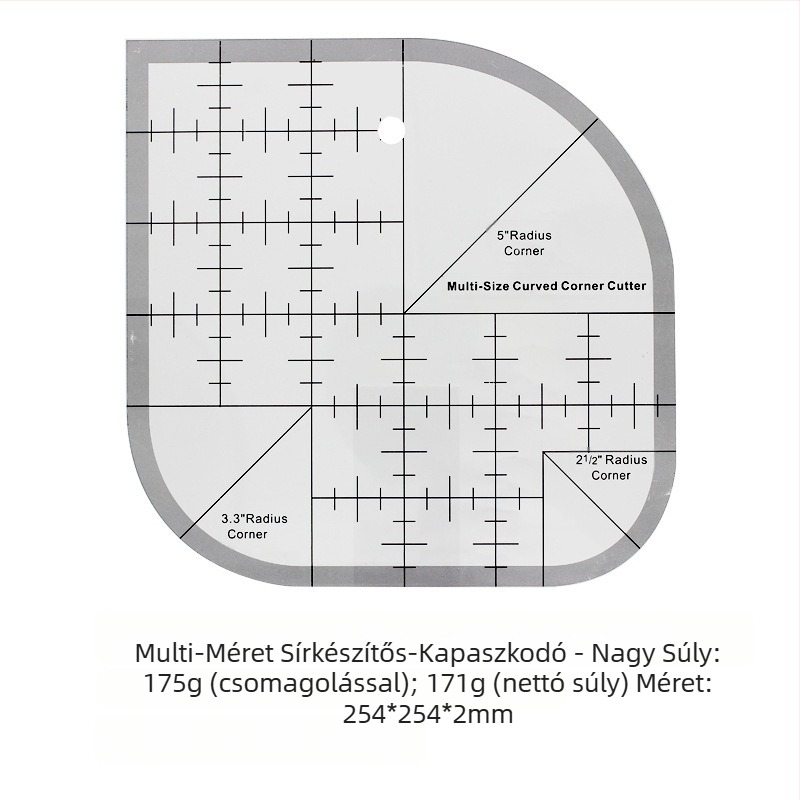 Qianfan Akril szögmérő, Csúszásmentes quilting sablon, Köríves élű sablon DIY varráshoz