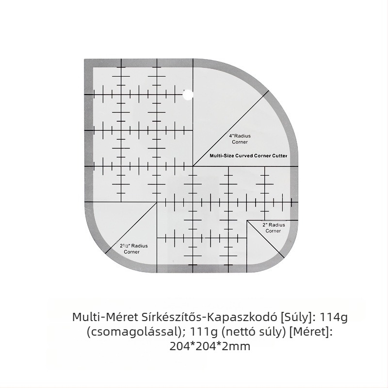 Qianfan Akril szögmérő, Csúszásmentes quilting sablon, Köríves élű sablon DIY varráshoz