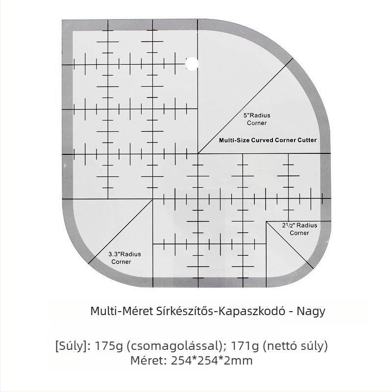 Qianfan Akril szögmérő, Csúszásmentes quilting sablon, Köríves élű sablon DIY varráshoz