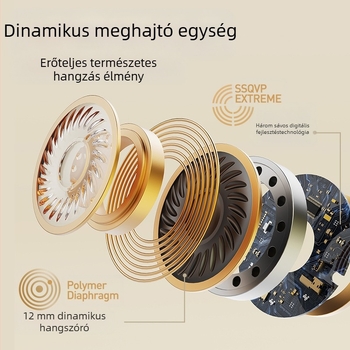 Vezeték nélküli Bluetooth fülhallgató, zajcsökkentés, belső fülbe illeszkedő, digitális kijelző, privát modell, Bluetooth 5.4