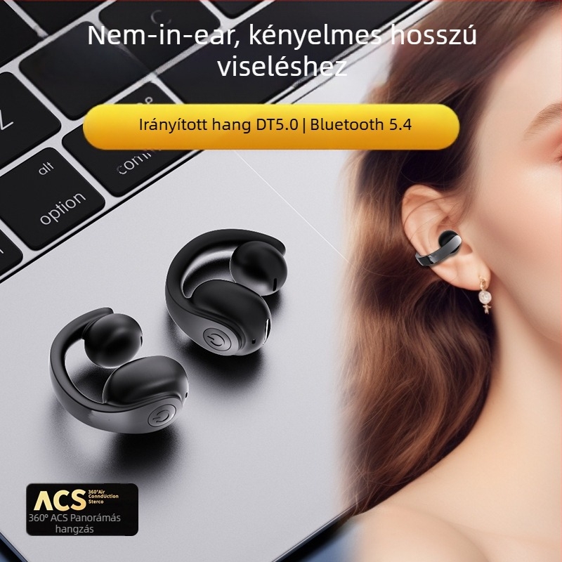 GD11 vezeték nélküli klipszes Bluetooth headset, nem-fül-be illeszkedő dizájn, Bluetooth 5.4, IPX6, 4–8 órás üzemidő