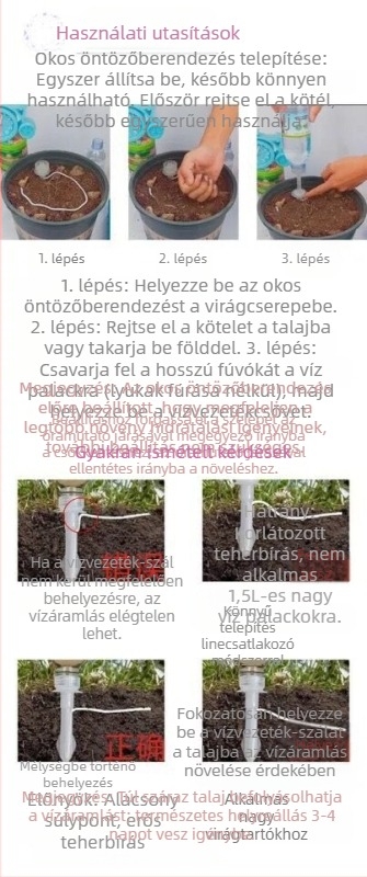 Intelligens automata csepegtető öntözőeszköz otthoni kertekhez, PP anyag, Autonomy márka, automatikus és állítható