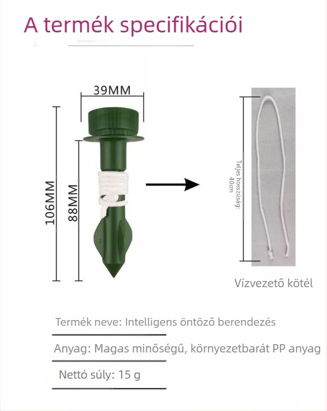 Intelligens automata csepegtető öntözőeszköz otthoni kertekhez, PP anyag, Autonomy márka, automatikus és állítható