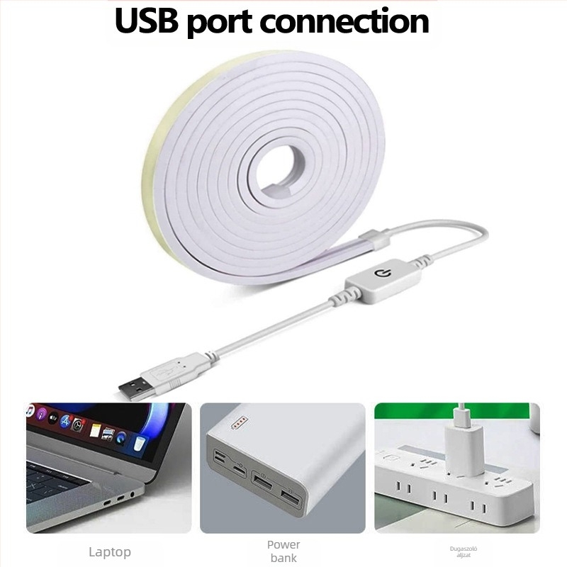 USB érintéses monokróm neon flexibilis szilikon LED lámpa állítható fényerővel, élő közvetítéshez és smink tükör előtti világításhoz