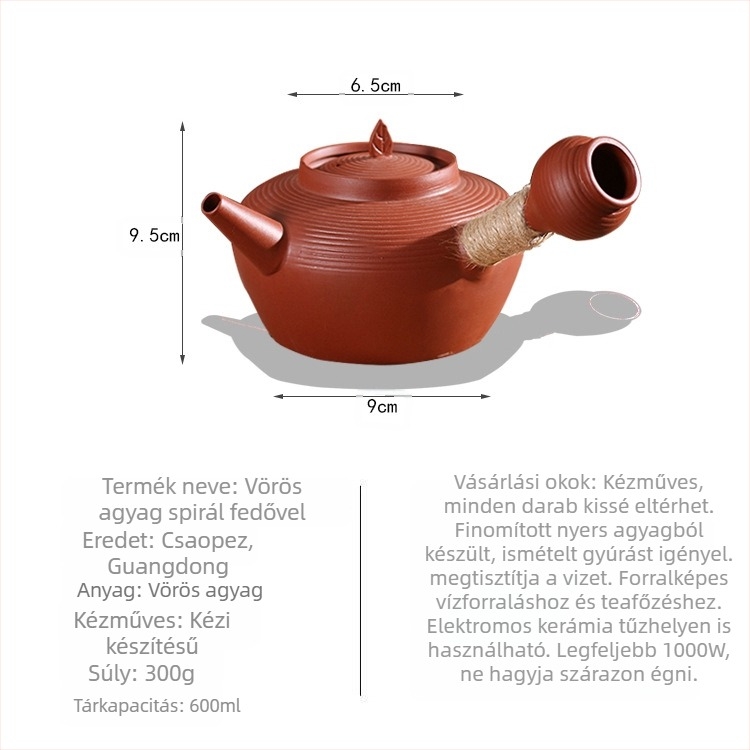 Lila agyag teáskanna Kung-Fu teához, új kínai stílus, forralásra alkalmas