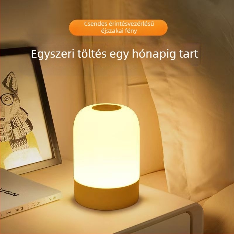 Beépített akkumulátoros éjszakai fény, távirányító, intelligens környezeti világítás a szem védelméért – asztalhoz és az ágyhoz, érintésre aktiválható