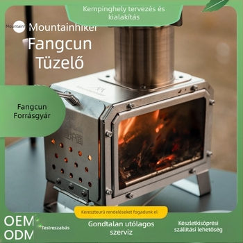 Mountain Guest kemping fatüzelésű tűzhely - 201 rozsdamentes acélból, hordozható kültéri főzőtűzhely