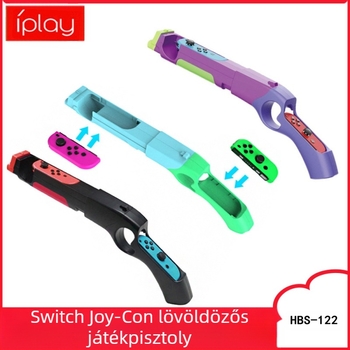 Switch lövöldözős játékgrip: modell HBS-122, ABS anyag, vezeték nélküli kapcsolat, kompatibil Switch, tömeg 238 g