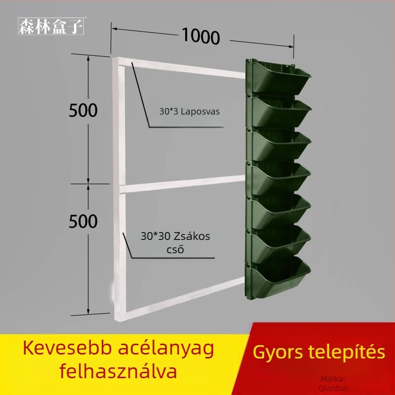 Falra szerelhető vertikális zöldfal növénycserép – műanyag