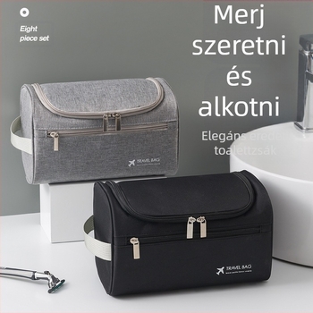 Utazási kozmetikai táska, nagy kapacitású, összecsukható, akasztóval, sokoldalú (anyag: 300D kation szövet)