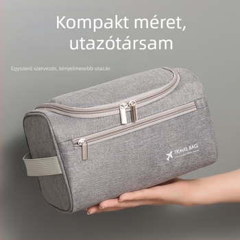 Utazási kozmetikai táska, nagy kapacitású, összecsukható, akasztóval, sokoldalú (anyag: 300D kation szövet)