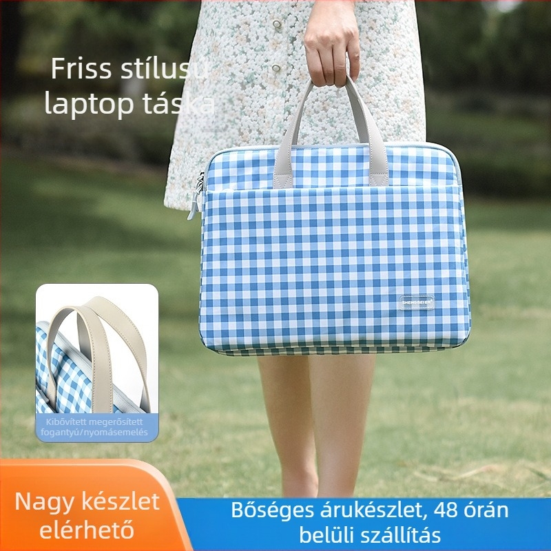 Uniszex laptop táska, vízálló, ultra könnyű, ütésálló, poliészter