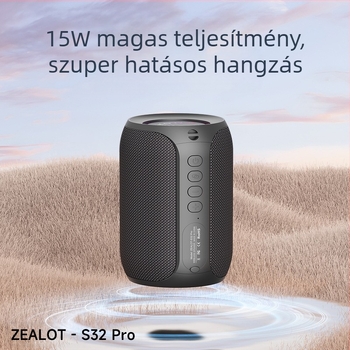Hordozható Bluetooth hangszóró beépített mélynyomóval kültéri használatra - 16W, 100 Hz-20 kHz, SNR ≥75 dB, IPx3, beépített akkumulátor 2000-4000 mAh