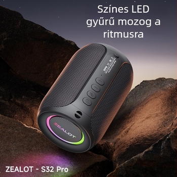 Hordozható Bluetooth hangszóró beépített mélynyomóval kültéri használatra - 16W, 100 Hz-20 kHz, SNR ≥75 dB, IPx3, beépített akkumulátor 2000-4000 mAh