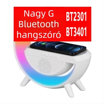 Bluetooth hangszóró, Bluetooth 5.3, beépített akkumulátor 1200–2000 mAh, 15W kimenet, vezeték nélküli töltés és hangulatos világítás, frekvenciatartomány 100Hz–20kHz