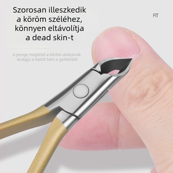 Rozsdamentes acél köröm-kutikula fogó görbült állkapcsokkal, manikűr eszköz, Huiya Hardware, OEM