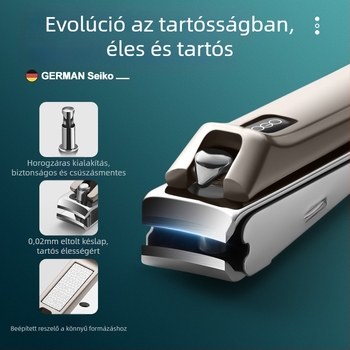BTCLNTOS körömvágó, anti-splash dizájn, sík szájú, szénacél és cink-alumínium ötvözet