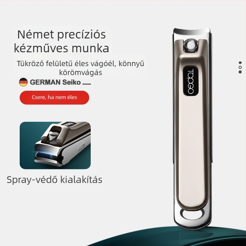BTCLNTOS körömvágó, anti-splash dizájn, sík szájú, szénacél és cink-alumínium ötvözet