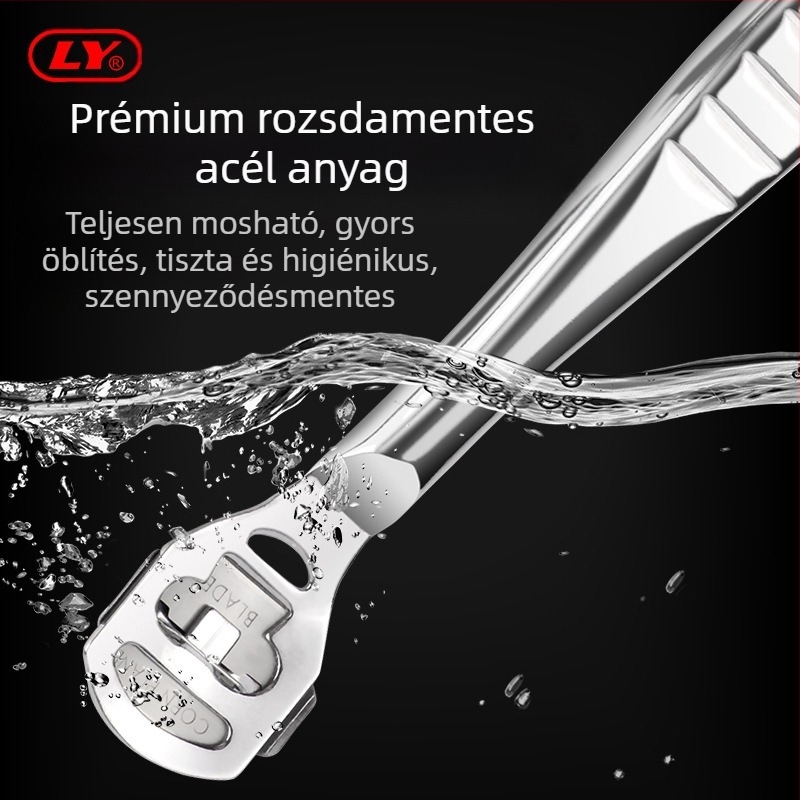 Pedikűr kés rozsdamentes acélból, tükörfényes felülettel; ovális heg; csomagolás 500 darab; nem importált