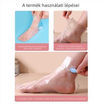 Egyszer használatos műanyag lábvédők, csúszásmentes, 0,08 mm vastagság, mintás, 90 g, 100 darab/csomag