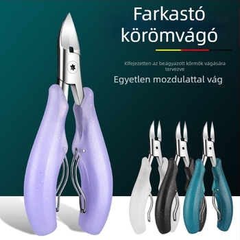 Körömárok csipesz - rozsdamentes acél, sasvég, ferde csúcs, egyrészes pedikűr eszköz