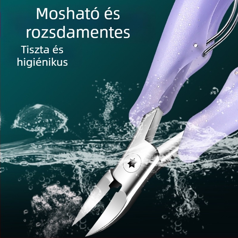 Körömárok csipesz - rozsdamentes acél, sasvég, ferde csúcs, egyrészes pedikűr eszköz
