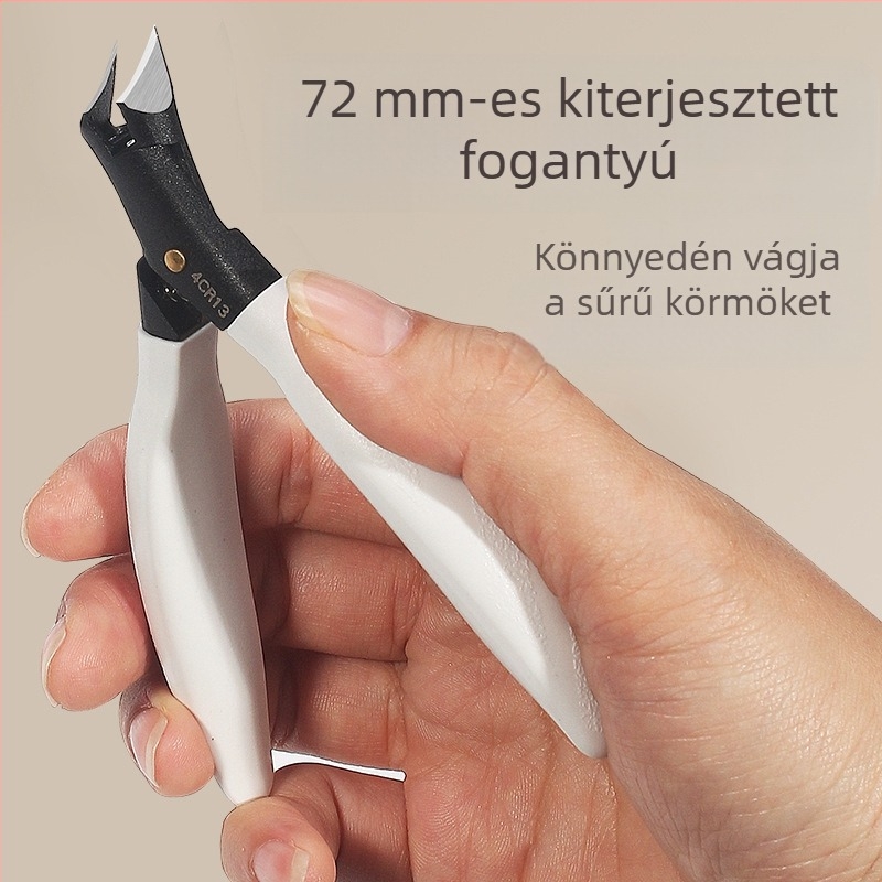 Körömvágó ferde szájú csipesz – műanyag + rozsdamentes acél