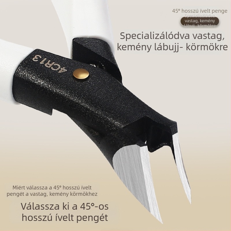 Körömvágó ferde szájú csipesz – műanyag + rozsdamentes acél