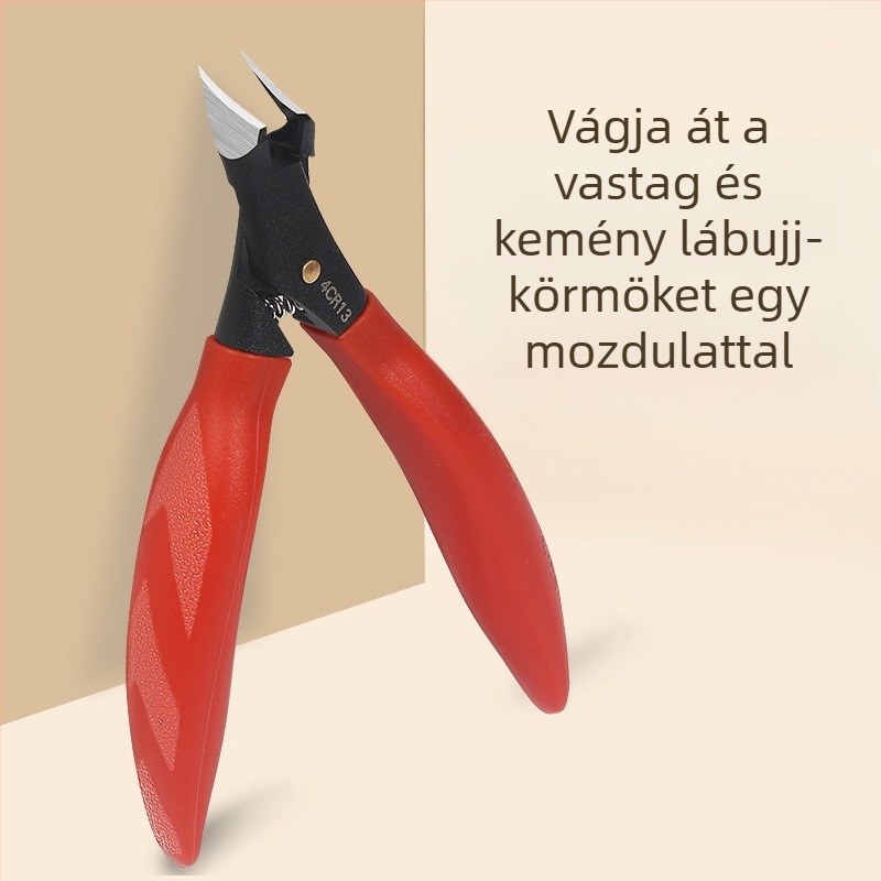 Körömvágó ferde szájú csipesz – műanyag + rozsdamentes acél