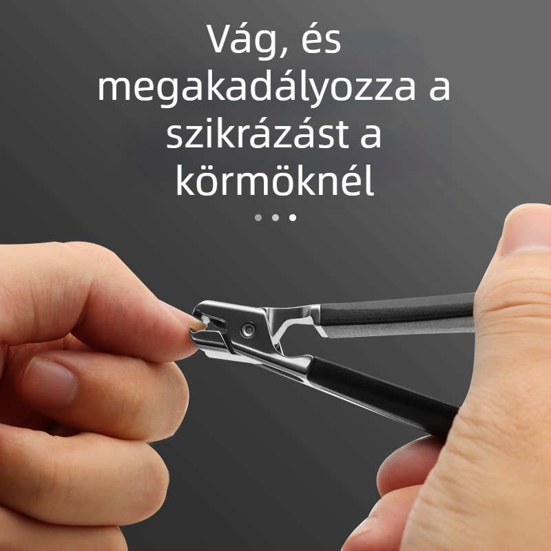 Szilikon markolatú körömvágó olló, cseppálló, kemény körmöknek, hordozható/otthoni használat, anyag: műanyag + rozsdamentes acél, OEM