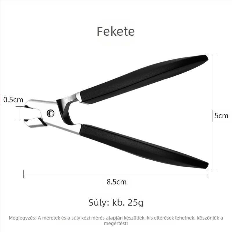 Szilikon markolatú körömvágó olló, cseppálló, kemény körmöknek, hordozható/otthoni használat, anyag: műanyag + rozsdamentes acél, OEM