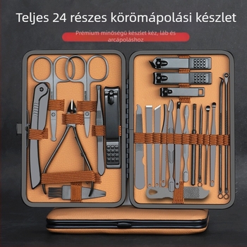 Sascsőr dizájnnal körömvágó készlet, rozsdamentes acélból, hordozható manikűr- és pedikűr eszközök
