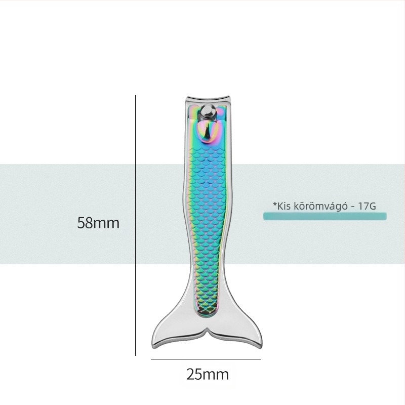 Rozsdamentes acél körömcsipesz készlet, sellőfarok dizájn, hordozható, otthoni stílus, OEM