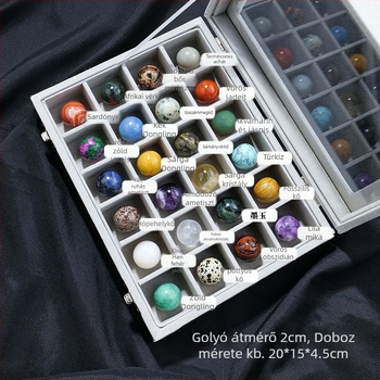 Kristálygömb ásványkészlet – természetes kristály, drágakövek, függő dísz, ajándékdoboz, modern stílus