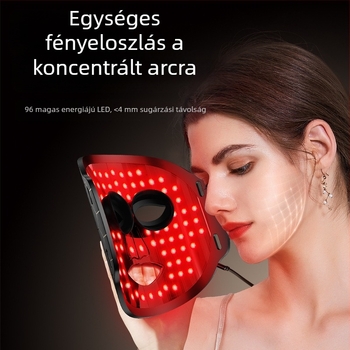 LED arcmaska a bőrfiatalításra, hordozható otthoni használatra, beépített akkumulátor nélkül, IPX0