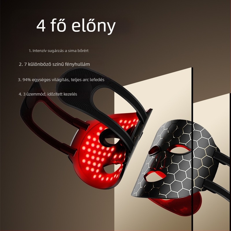 LED arcmaska a bőrfiatalításra, hordozható otthoni használatra, beépített akkumulátor nélkül, IPX0